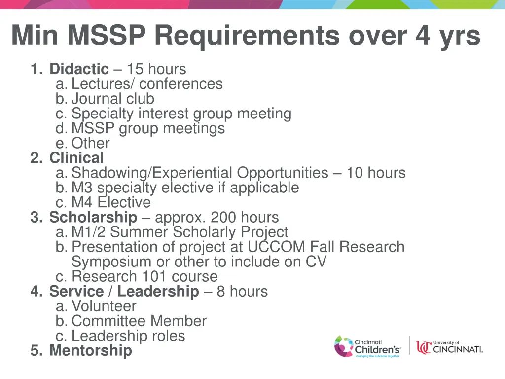 min mssp requirements over 4 yrs