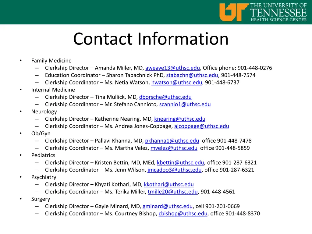 contact information