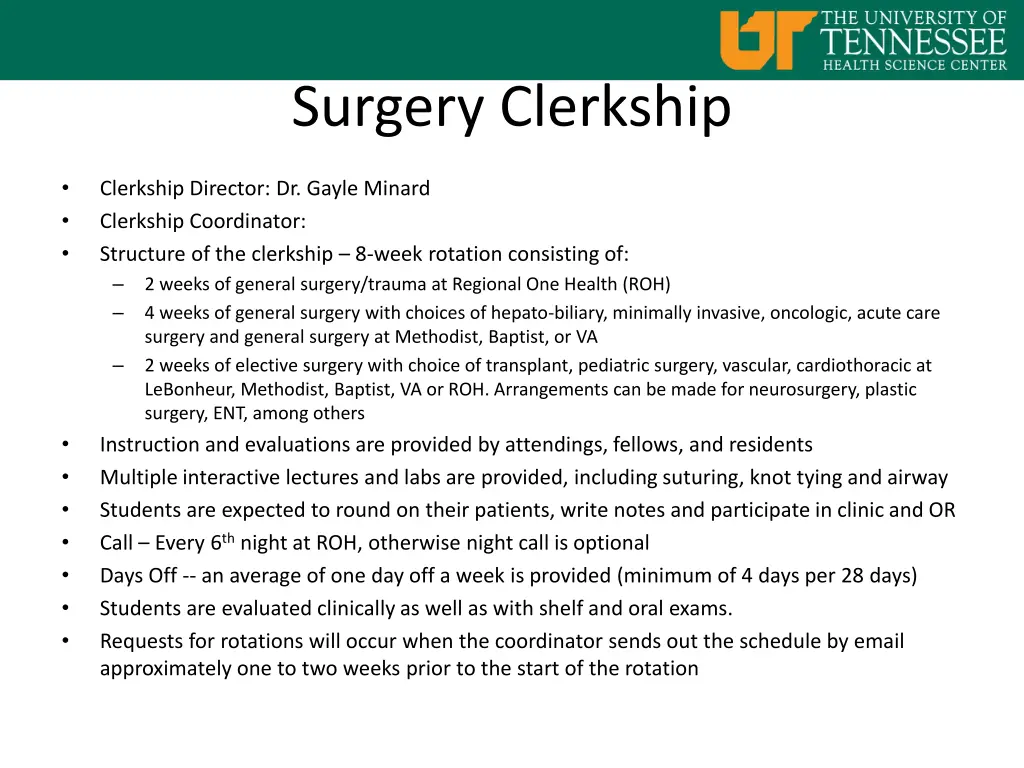 surgery clerkship