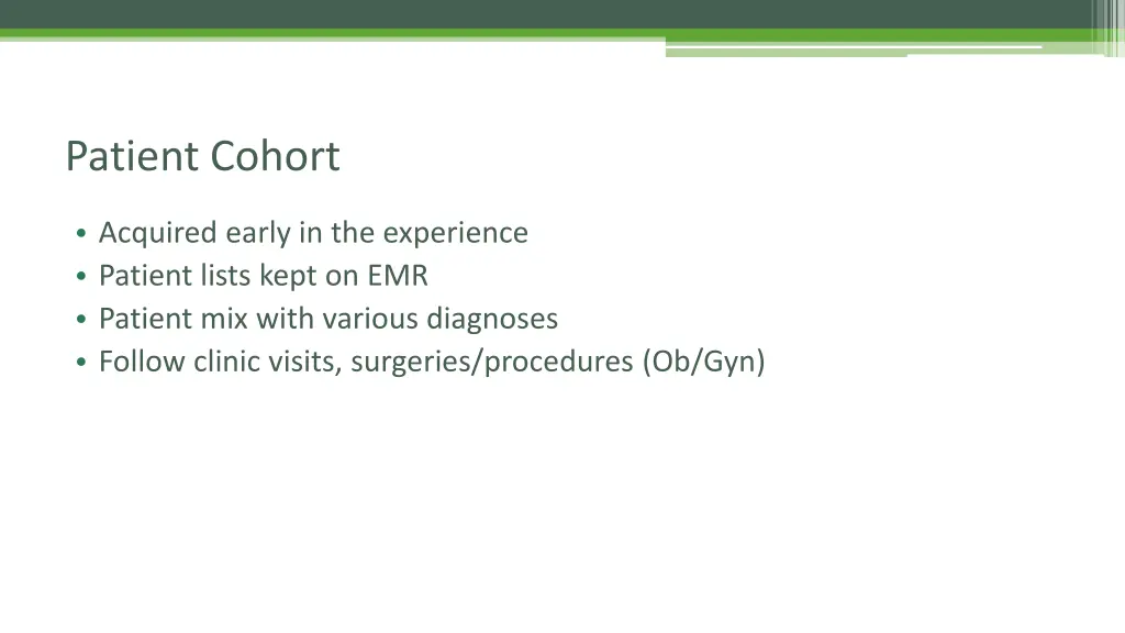 patient cohort