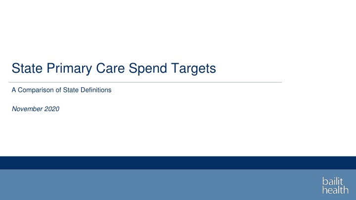 state primary care spend targets