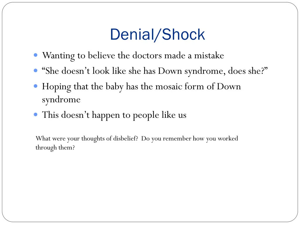 denial shock