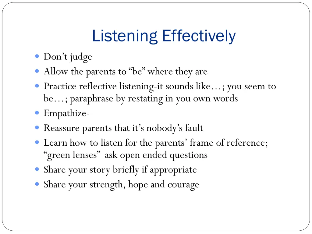 listening effectively