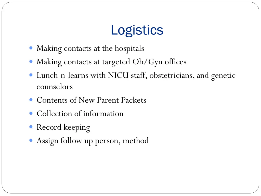 logistics