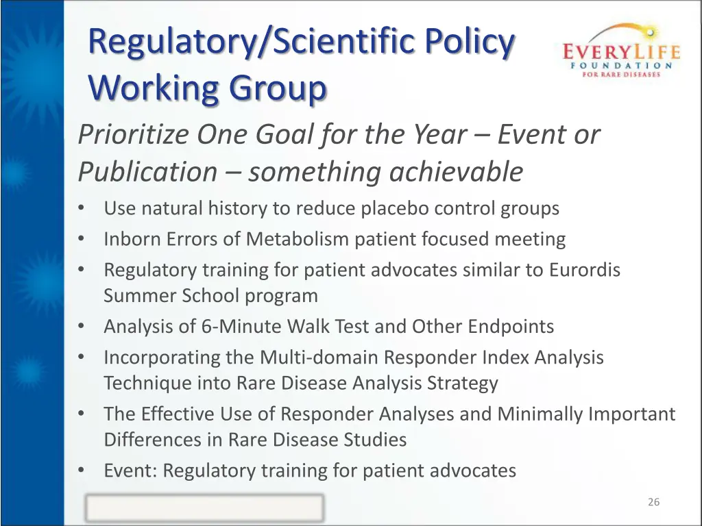 regulatory scientific policy working group