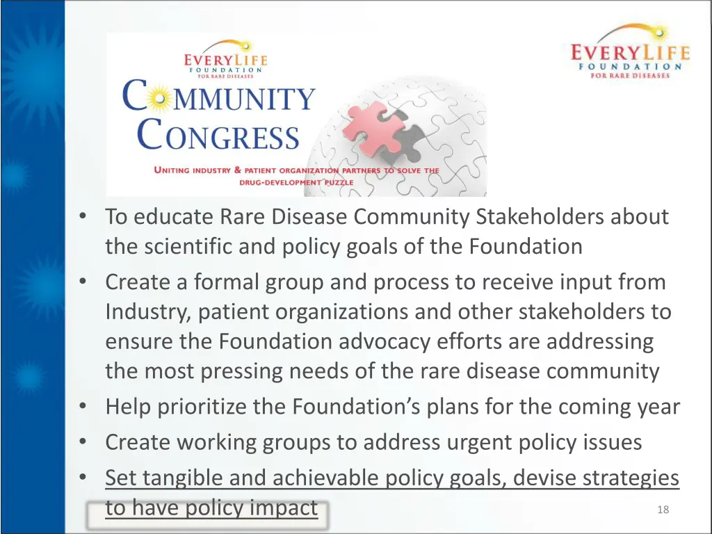 to educate rare disease community stakeholders