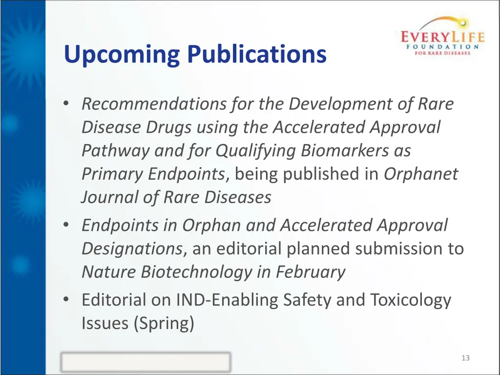 upcoming publications