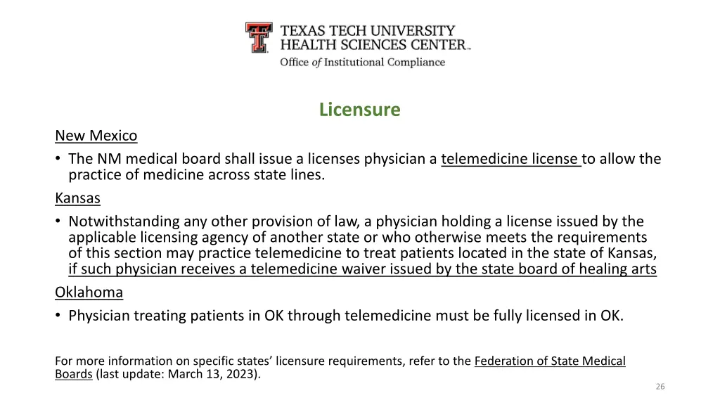 licensure