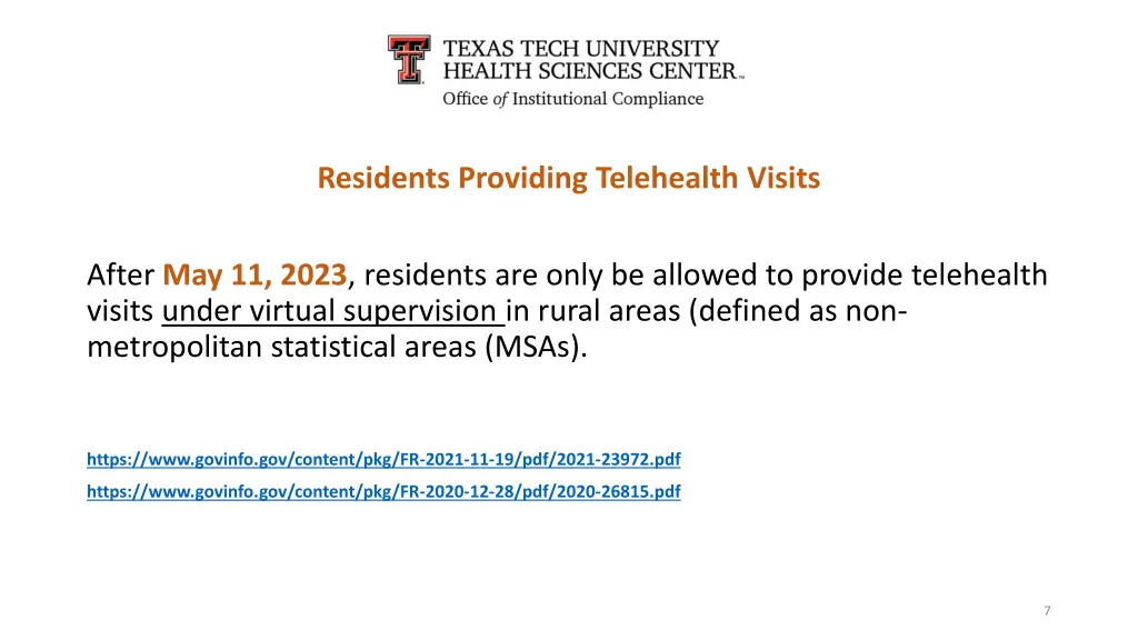 residents providing telehealth visits