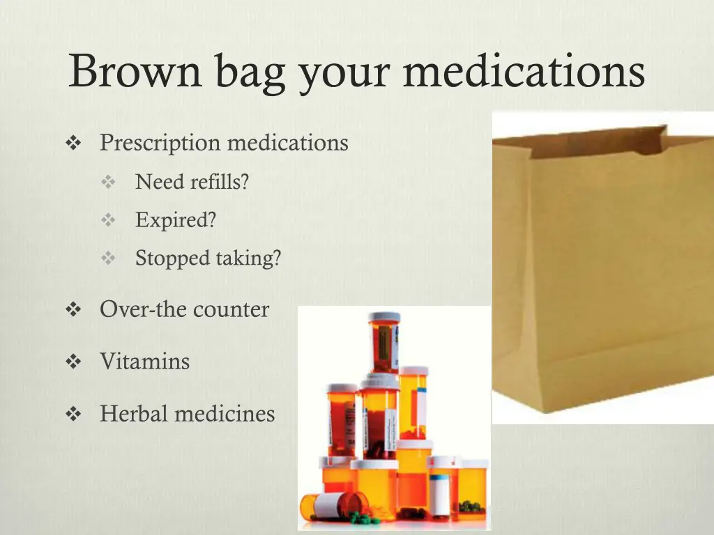 brown bag your medications