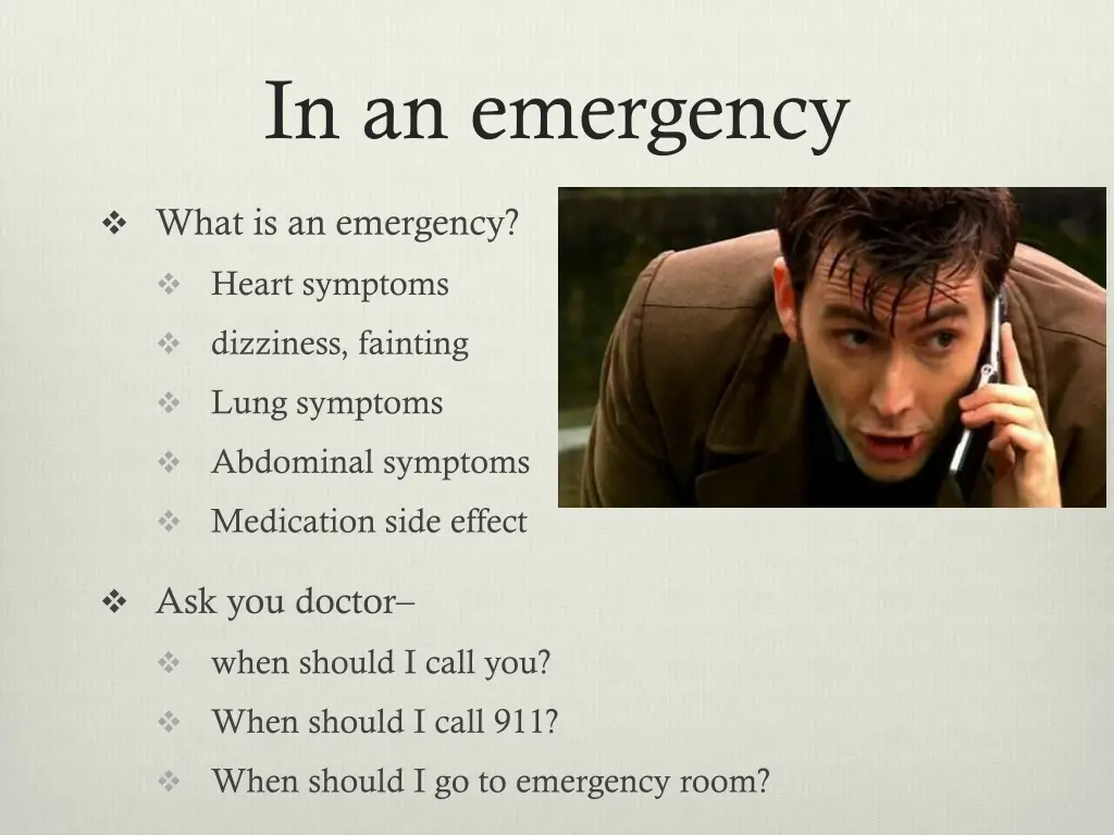 in an emergency