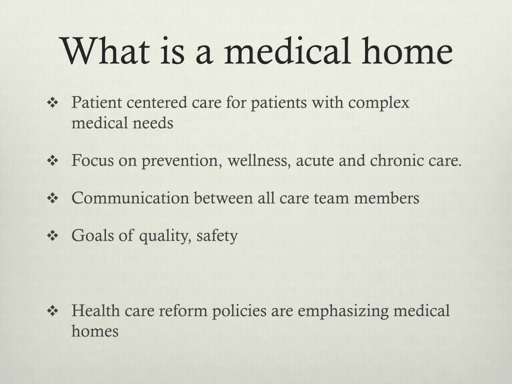 what is a medical home