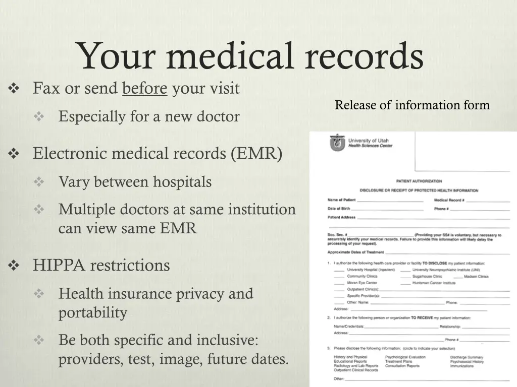 your medical records fax or send before your visit