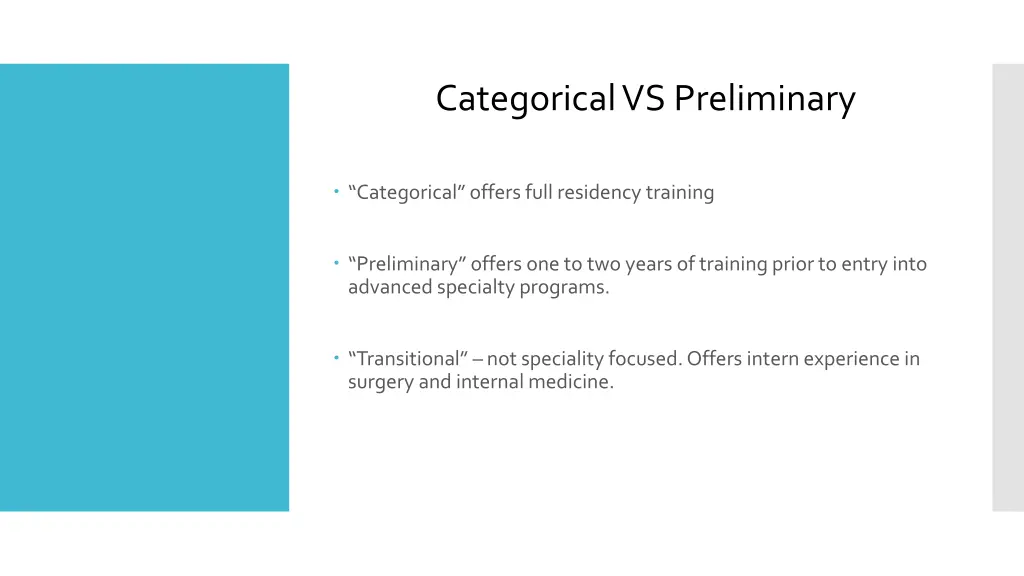 categorical vs preliminary