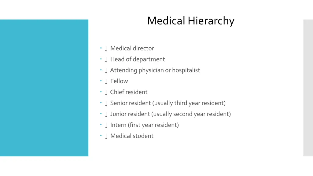 medical hierarchy