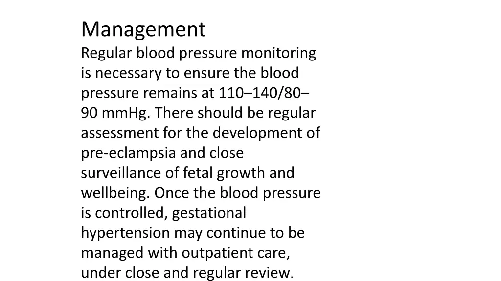 management regular blood pressure monitoring