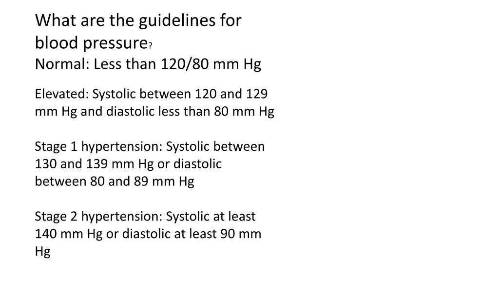 what are the guidelines for blood pressure normal