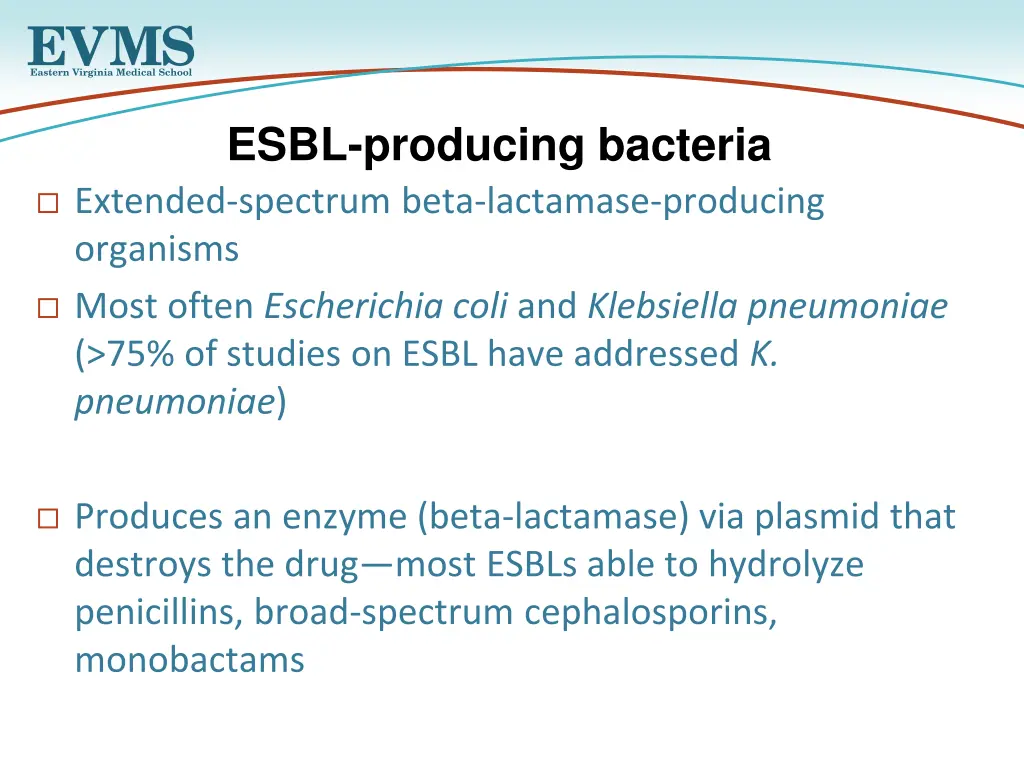 esbl producing bacteria