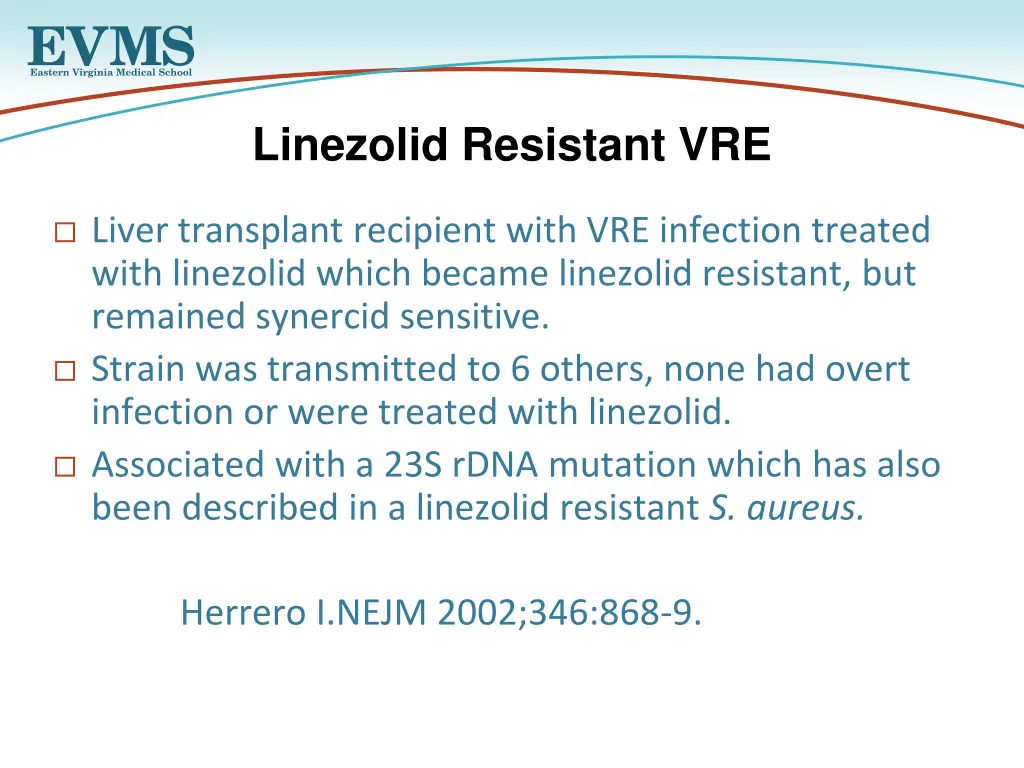 linezolid resistant vre