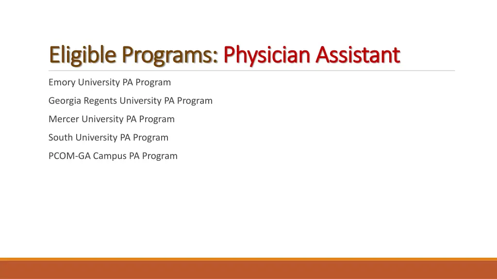 eligible programs eligible programs physician 1