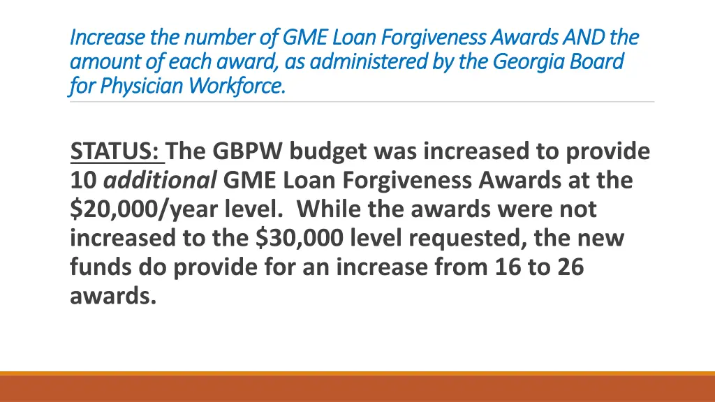 increase the number of gme loan forgiveness