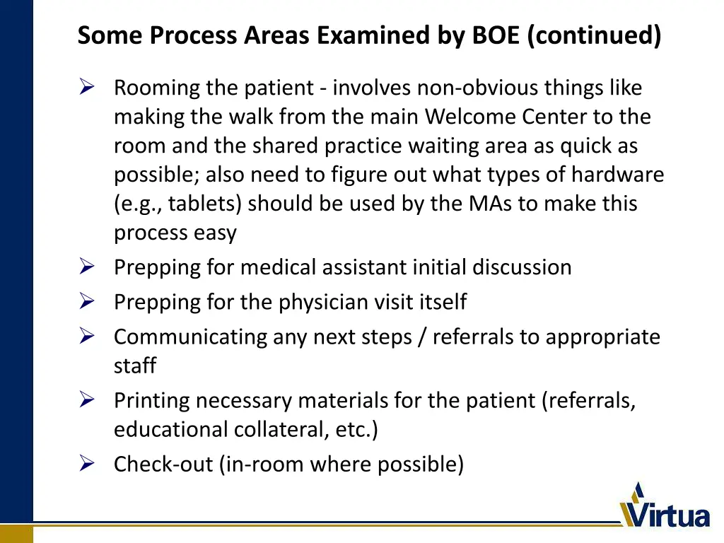 some process areas examined by boe continued