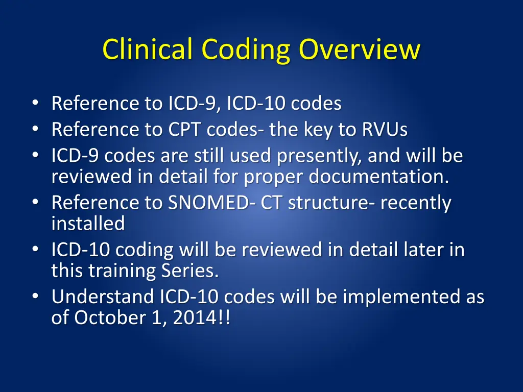 clinical coding overview