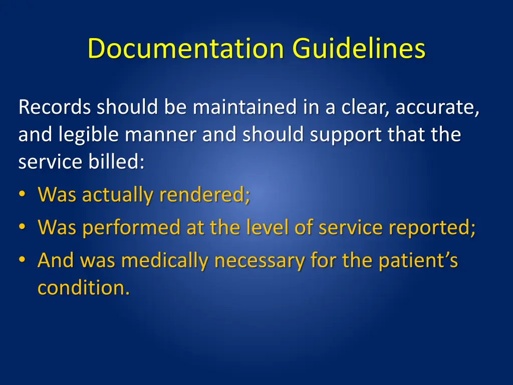 documentation guidelines