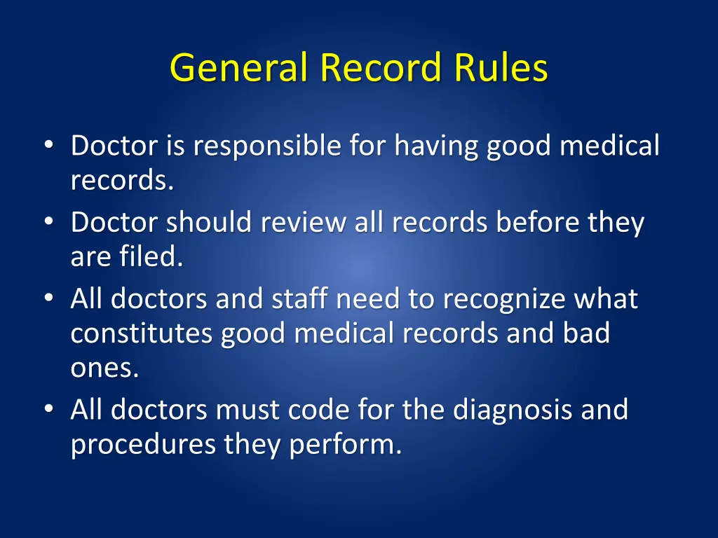 general record rules