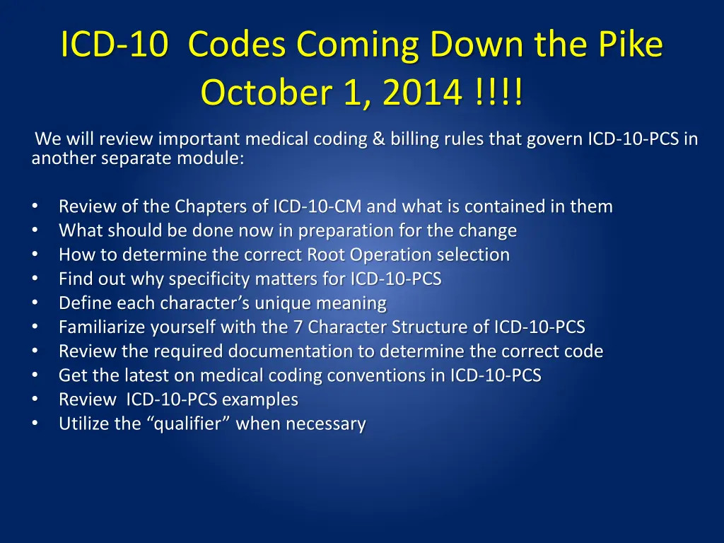 icd 10 codes coming down the pike october 1 2014