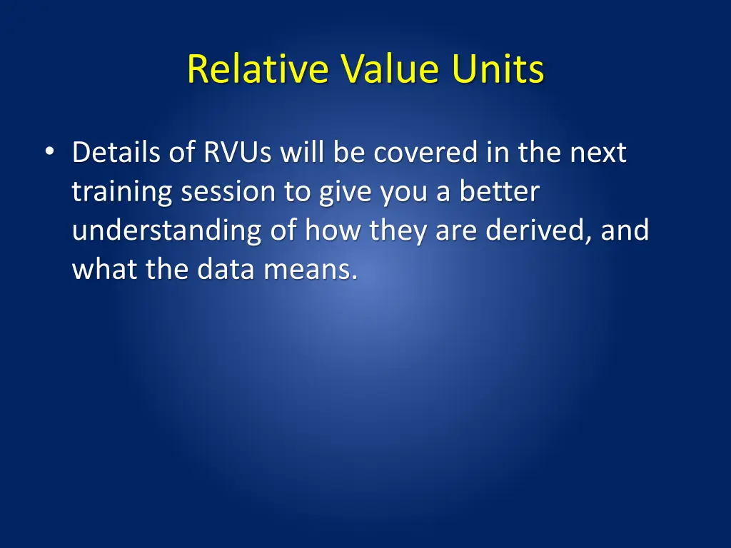 relative value units 1