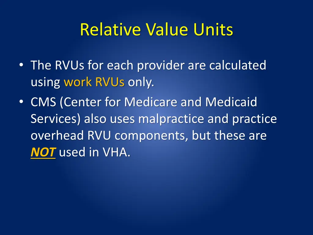 relative value units