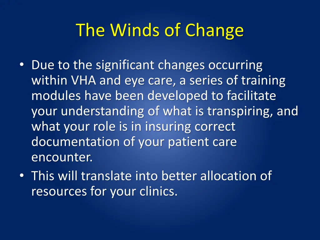 the winds of change