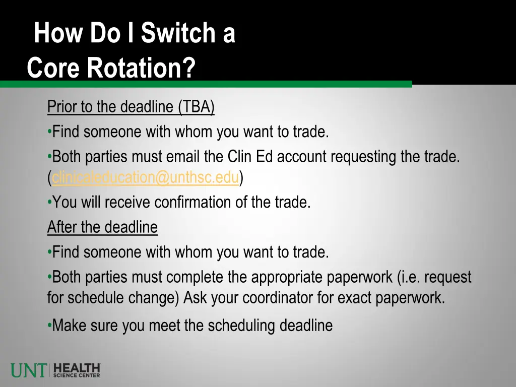 how do i switch a core rotation