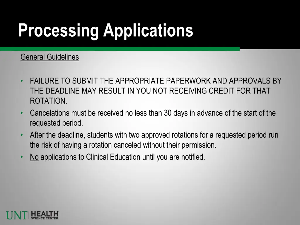 processing applications