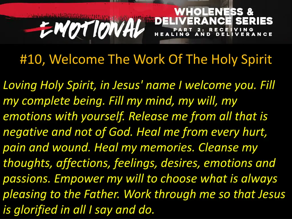 10 welcome the work of the holy spirit