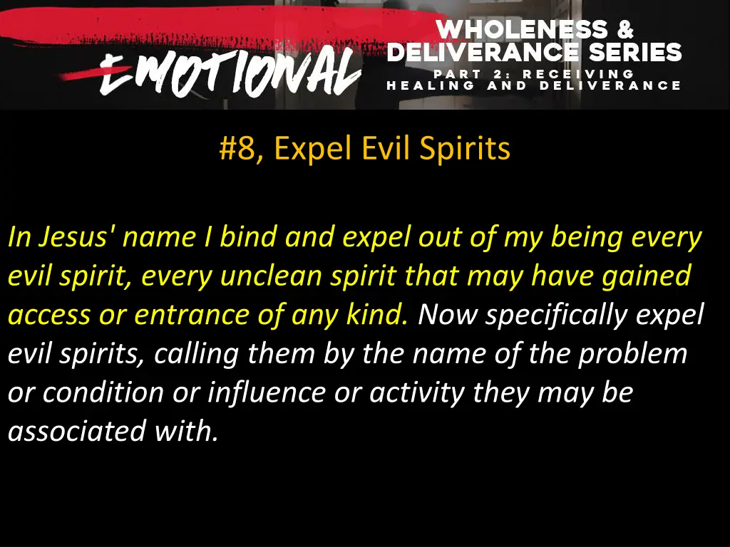 8 expel evil spirits