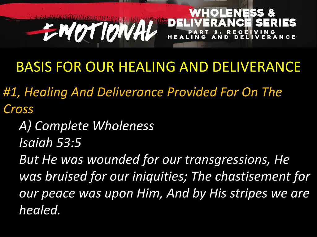 basis for our healing and deliverance 2