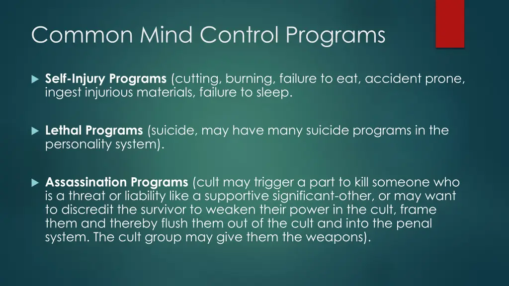 common mind control programs