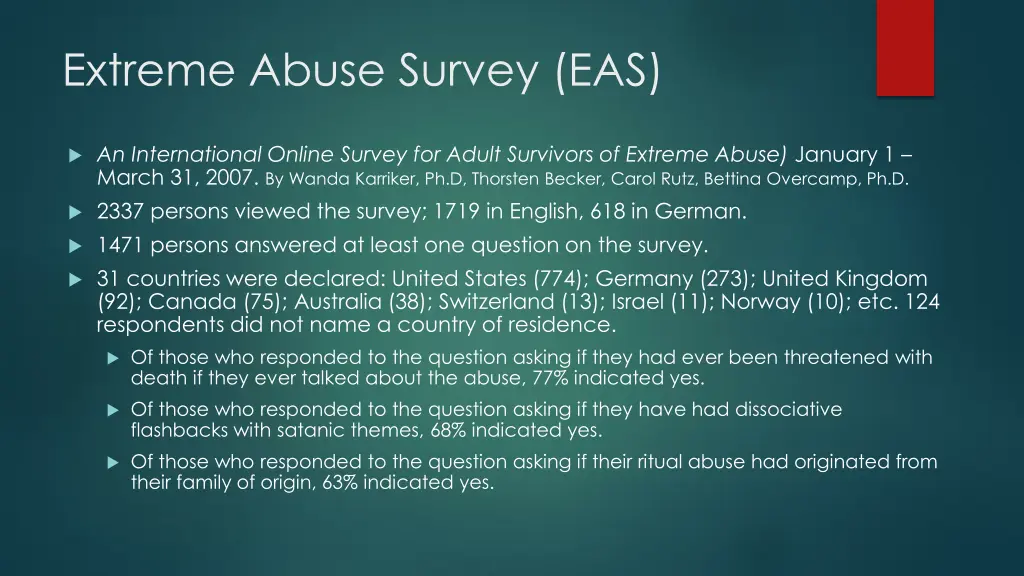 extreme abuse survey eas