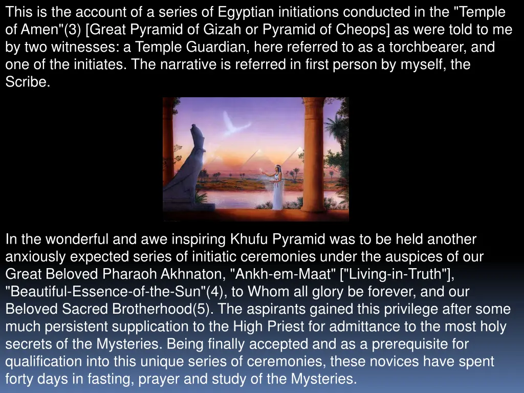 this is the account of a series of egyptian