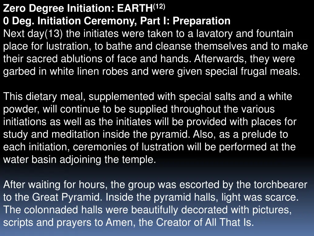 zero degree initiation earth 12 0 deg initiation