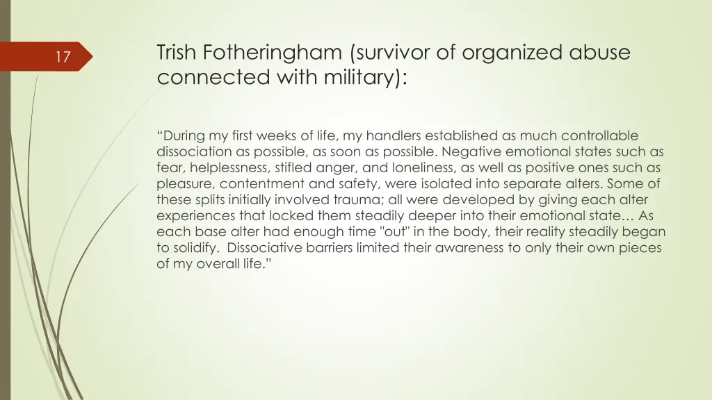 trish fotheringham survivor of organized abuse