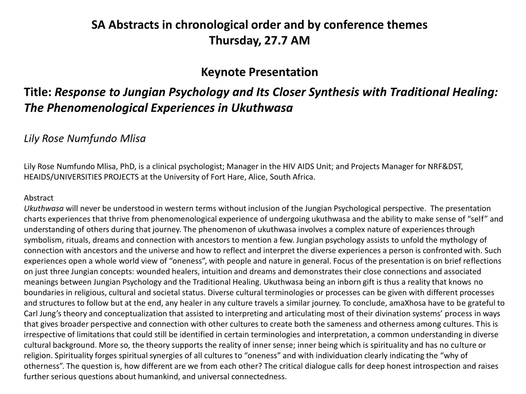 sa abstracts in chronological order 1