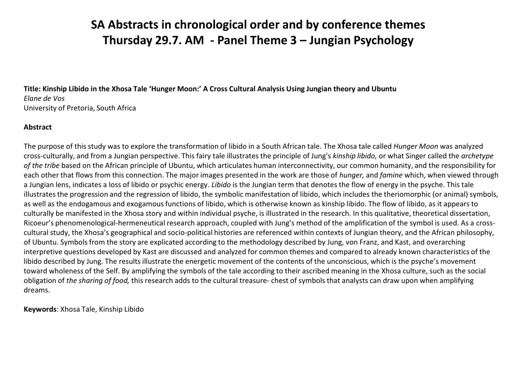 sa abstracts in chronological order 10