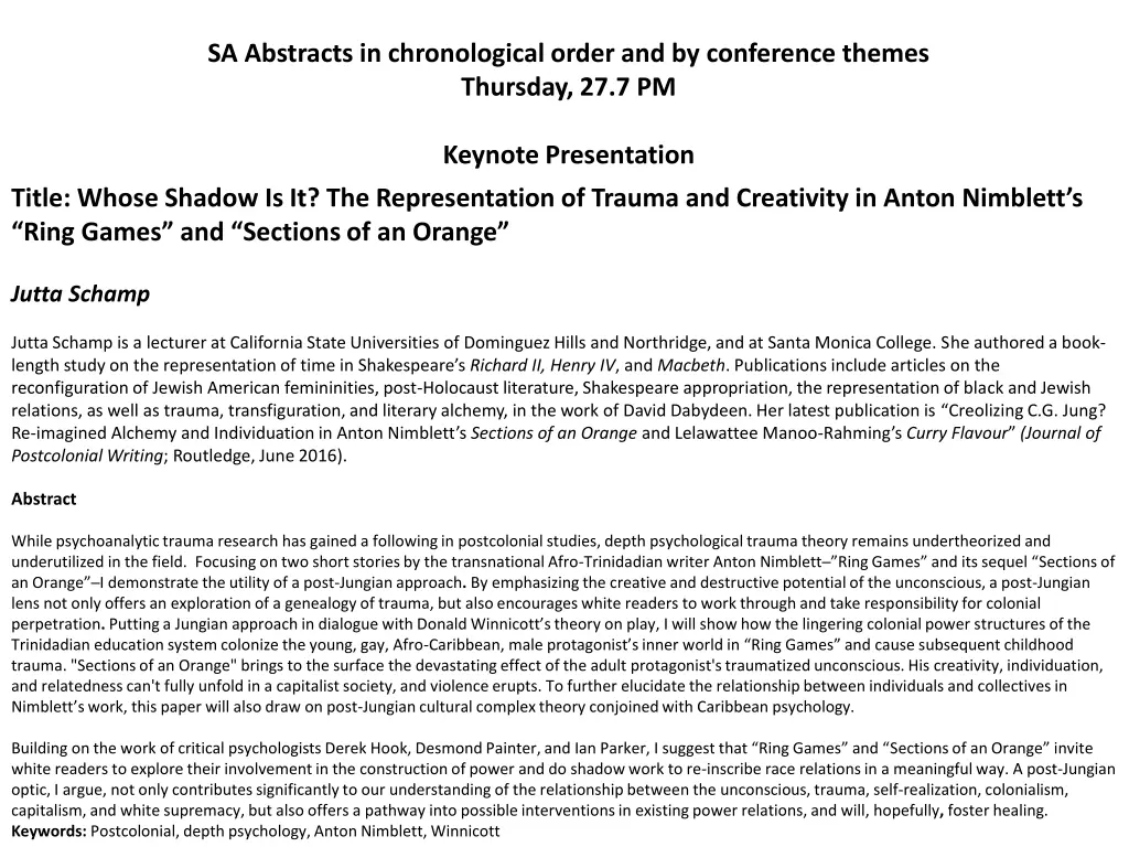 sa abstracts in chronological order 11