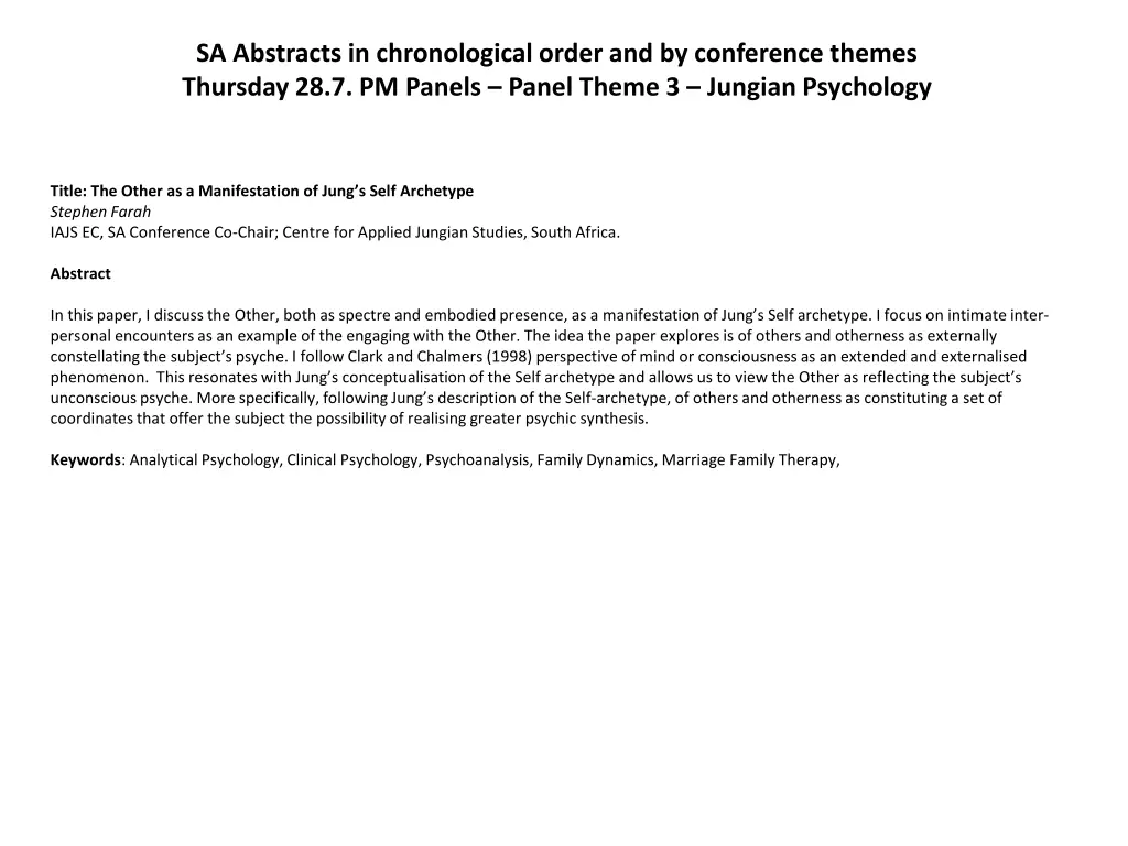 sa abstracts in chronological order 12