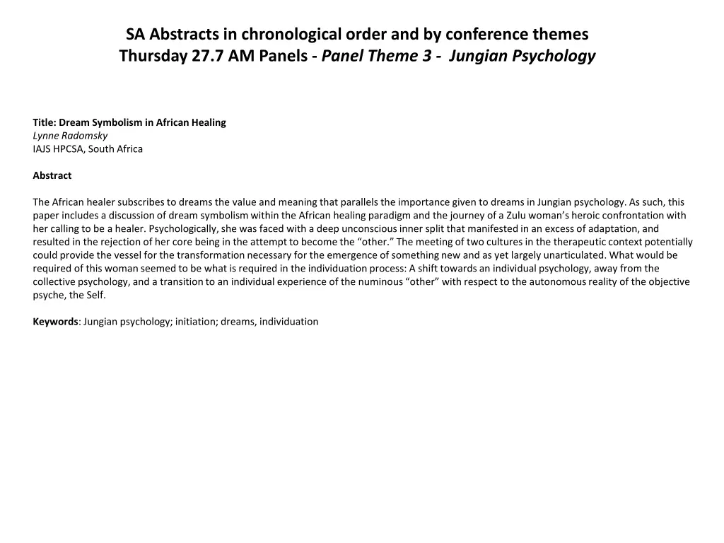 sa abstracts in chronological order 19