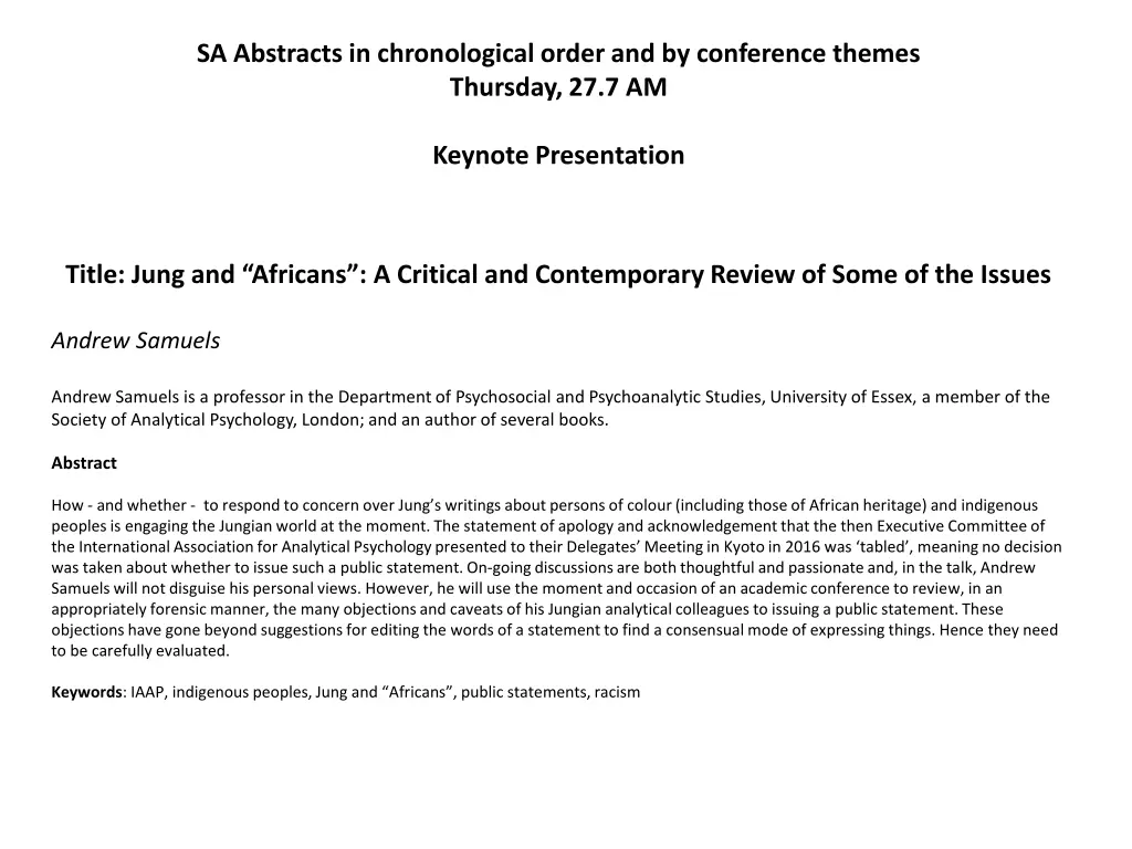 sa abstracts in chronological order 2