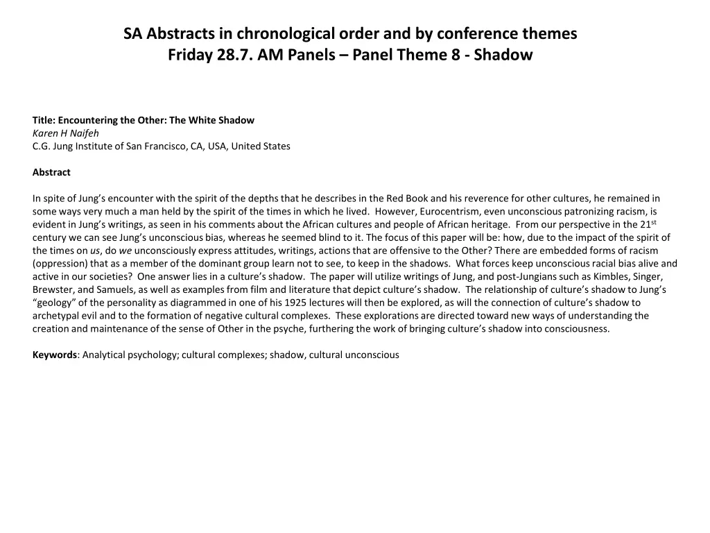 sa abstracts in chronological order 21